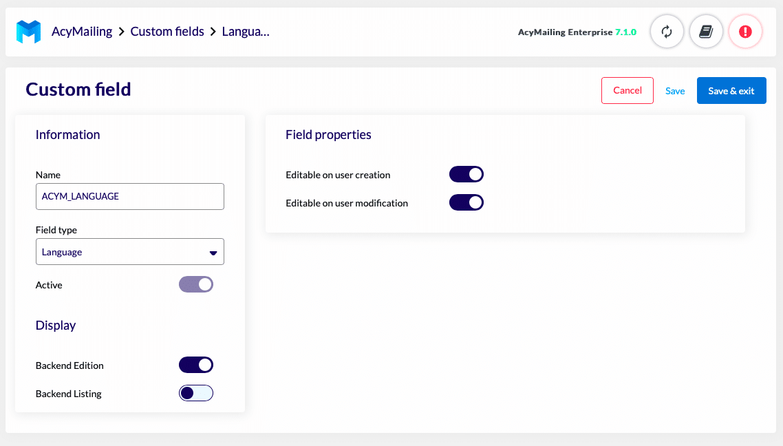 Customfield Language