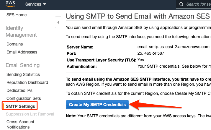 Amazon SES WordPress - SMTP Settings