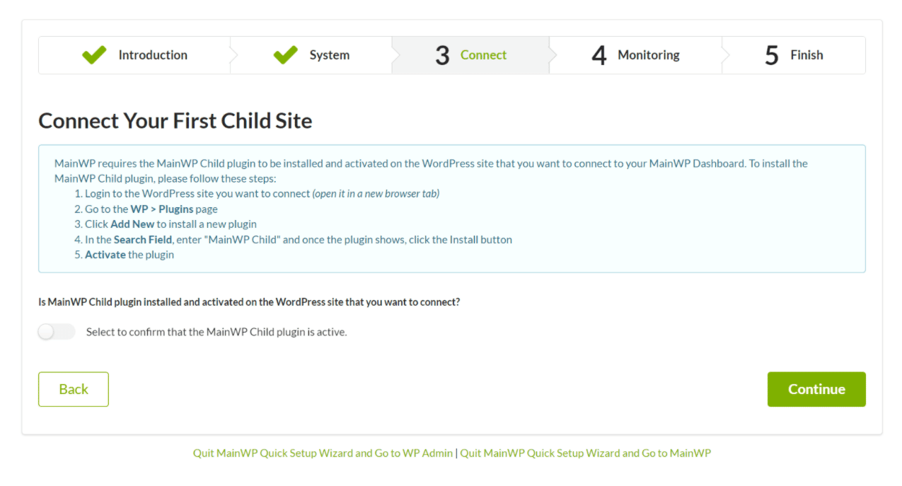 Main WP - Child Site
