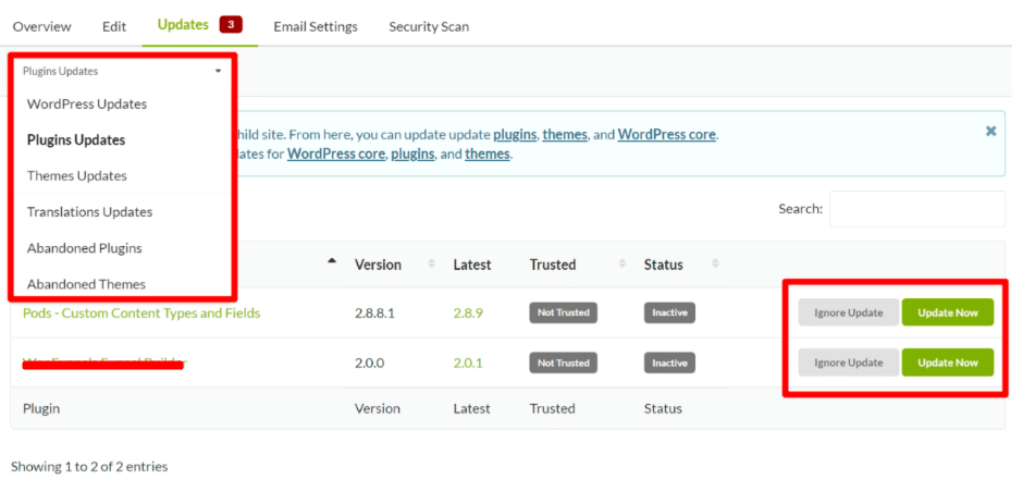 Security Ninja for MainWP is used to control the settings of all Security  Ninja-installed Child Sites directly from the MainWP Dashboard.